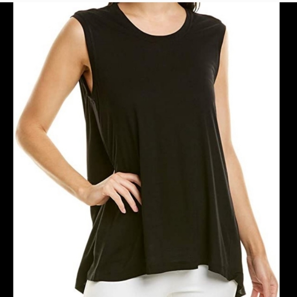 BCBG Max Azria Women's Estee Chiffon Back Sleeveless Top